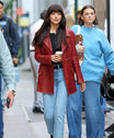 Dakota Johnson Madame Web Leather Coat Style