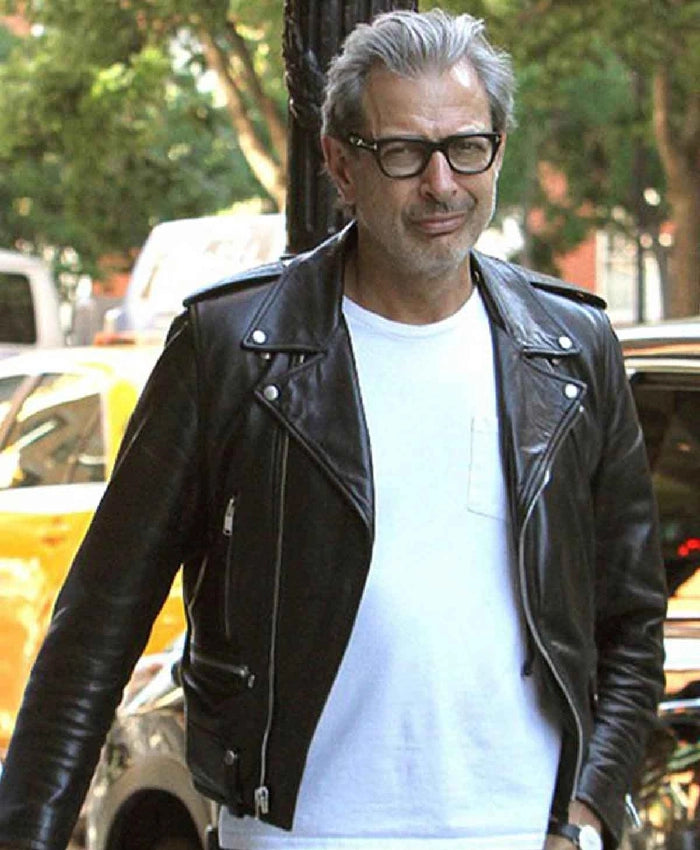 Jeff Goldblum Style Leather Jacket for Men