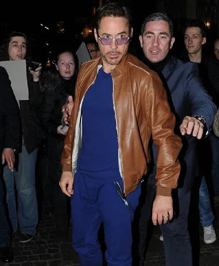 Robert Downey Jr. Inspired Celebrity Leather Jacket for Men