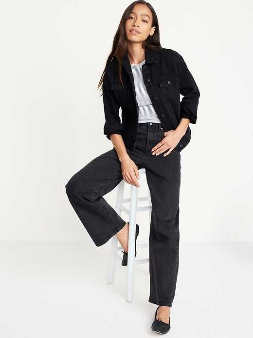 Shop Black Classic Denim Jacket
