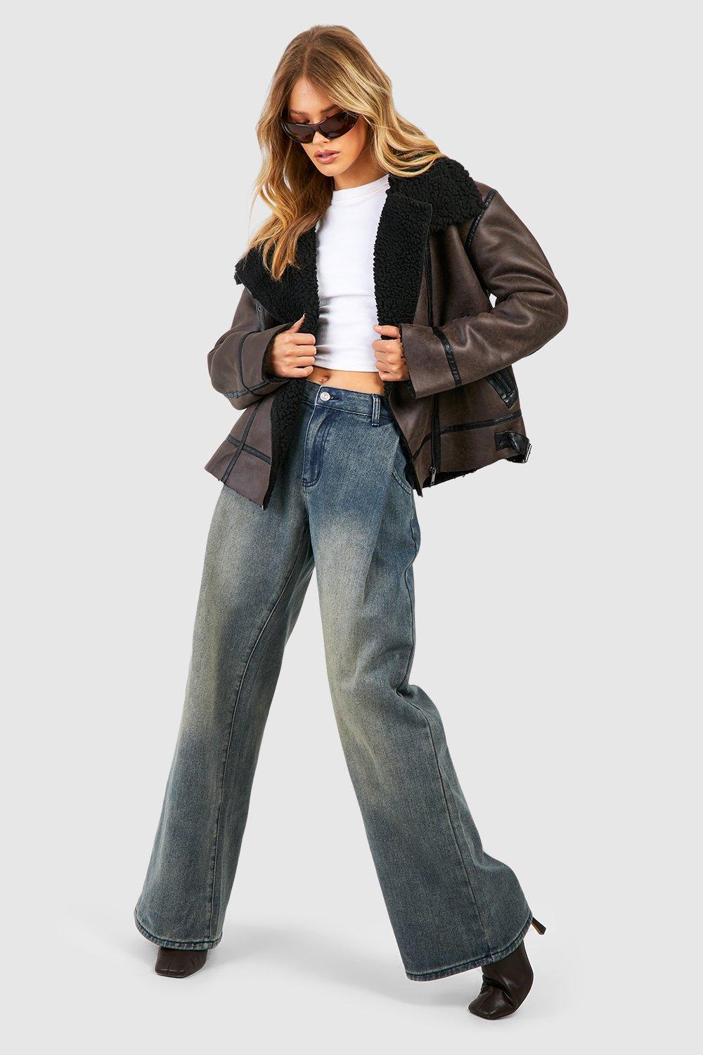 Shop BORG LINED AVIATOR JACKET