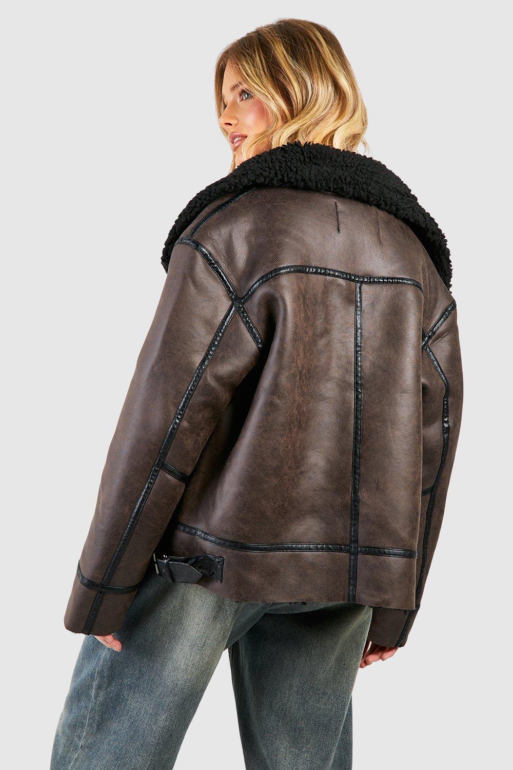 Shop BORG LINED AVIATOR JACKET