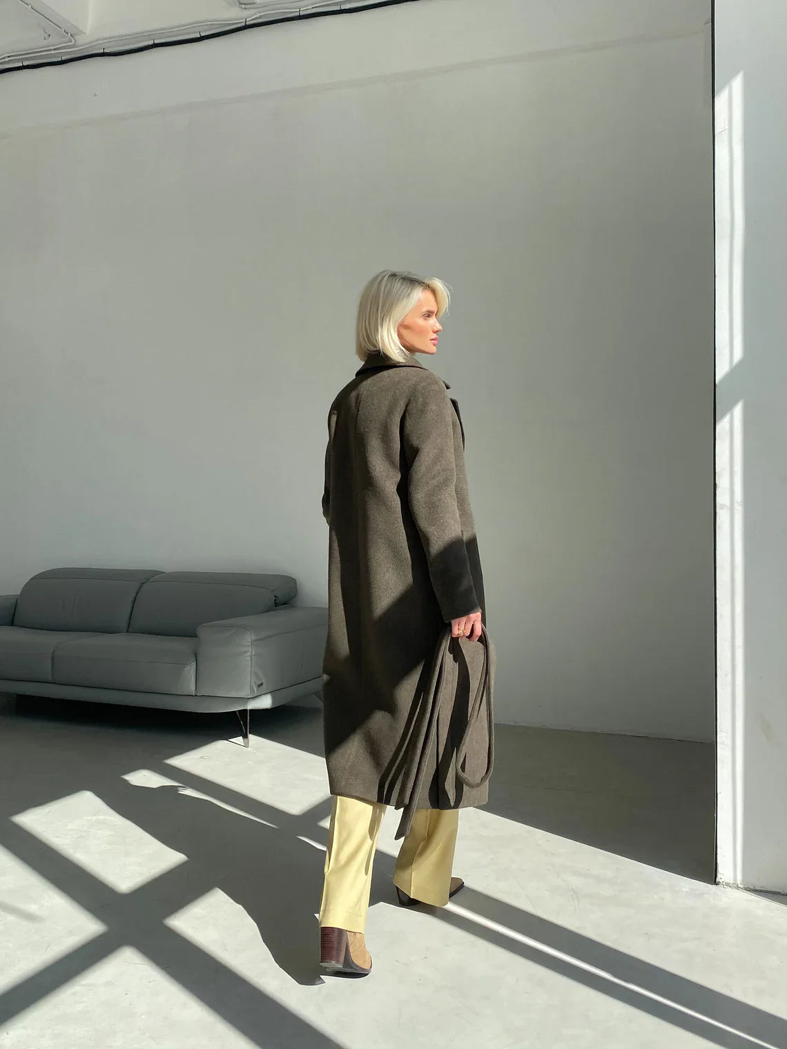 Shop Khaki wool coat, Green wool coat