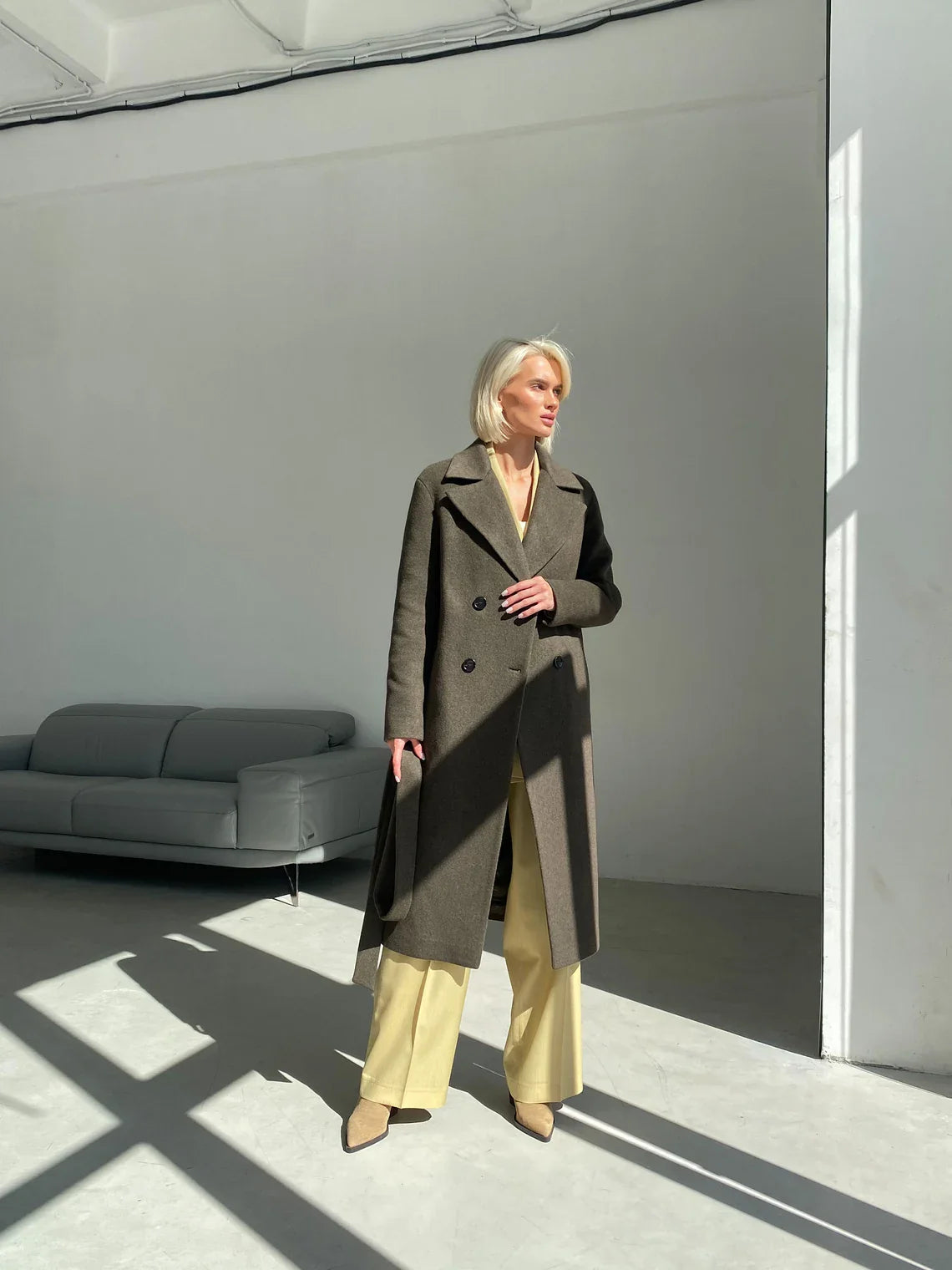 Shop Khaki wool coat, Green wool coat