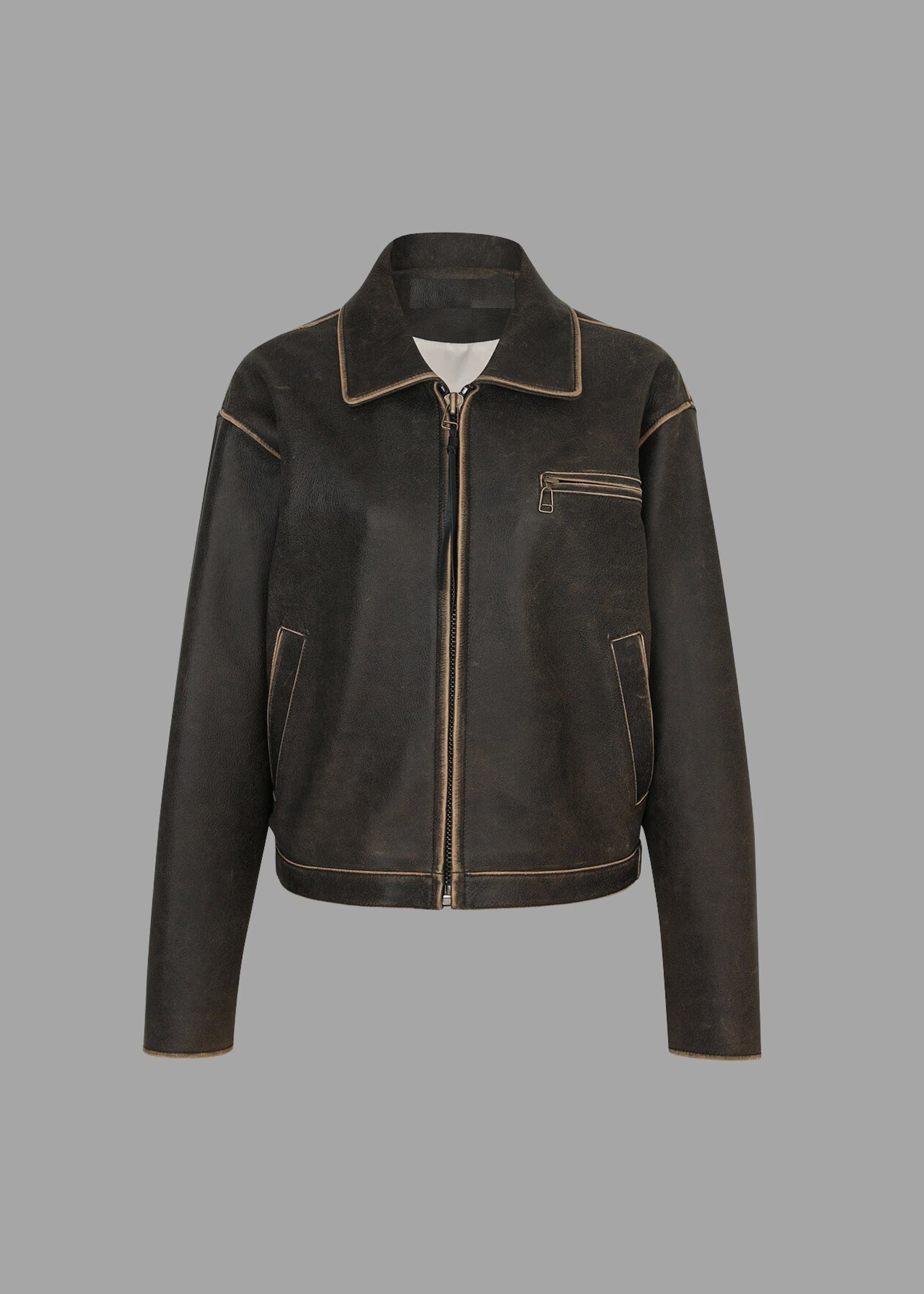 Shop Premium Women Vintage Leather Jacket By TJS