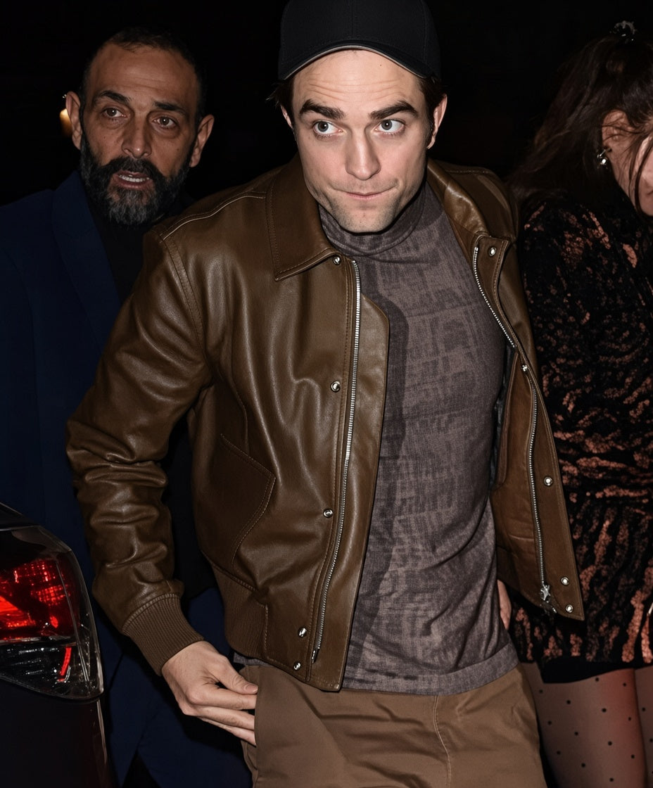 Robert Pattinson Inspired Leather Jacket for Men