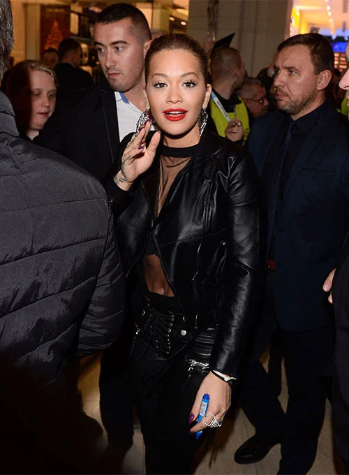 Shop RITA ORA LEATHER JACKET