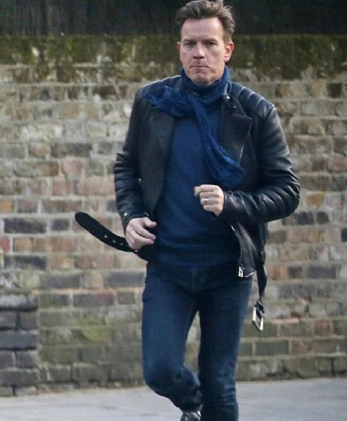 Ewan McGregor Mark Renton Inspired Biker Leather Jacket