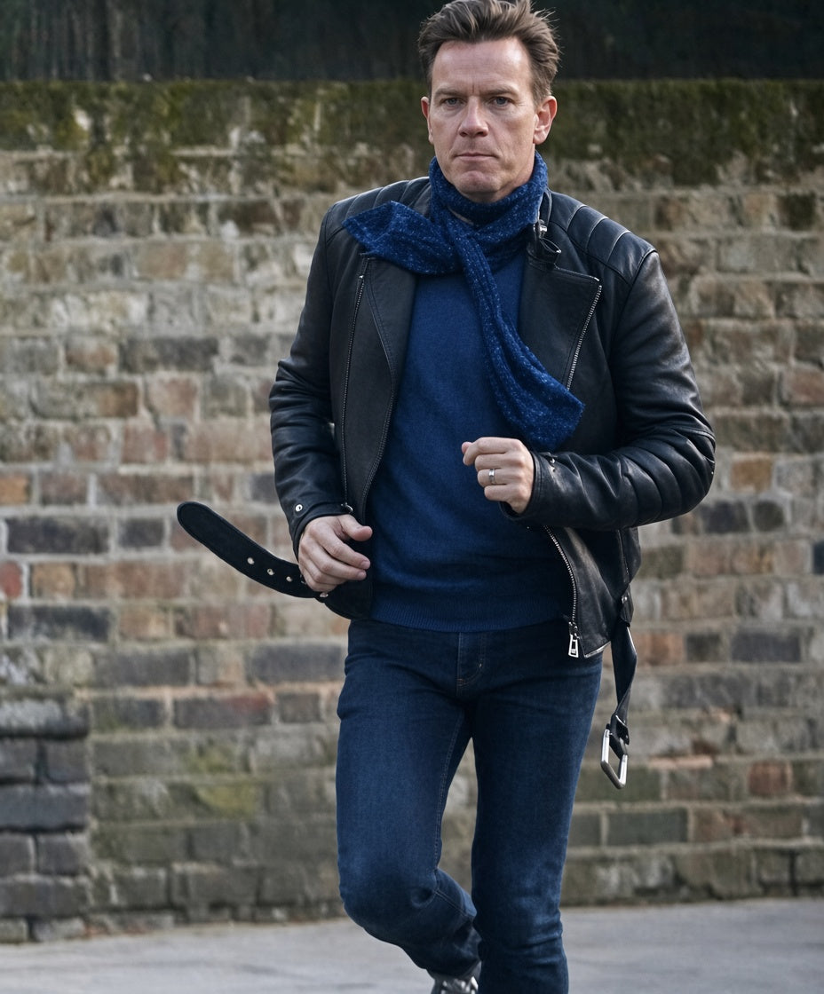 Ewan McGregor Mark Renton Inspired Biker Leather Jacket