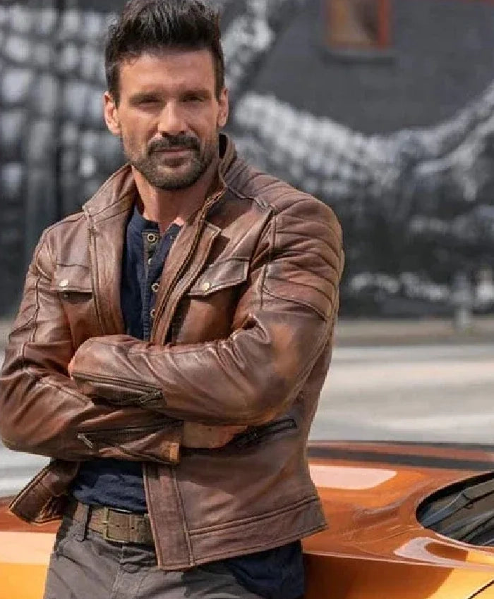 Shop FRANK GRILLO BOSS LEVEL LEATHER JACKET