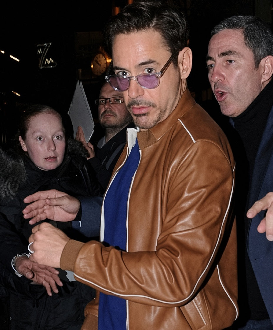Robert Downey Jr. Inspired Celebrity Leather Jacket for Men