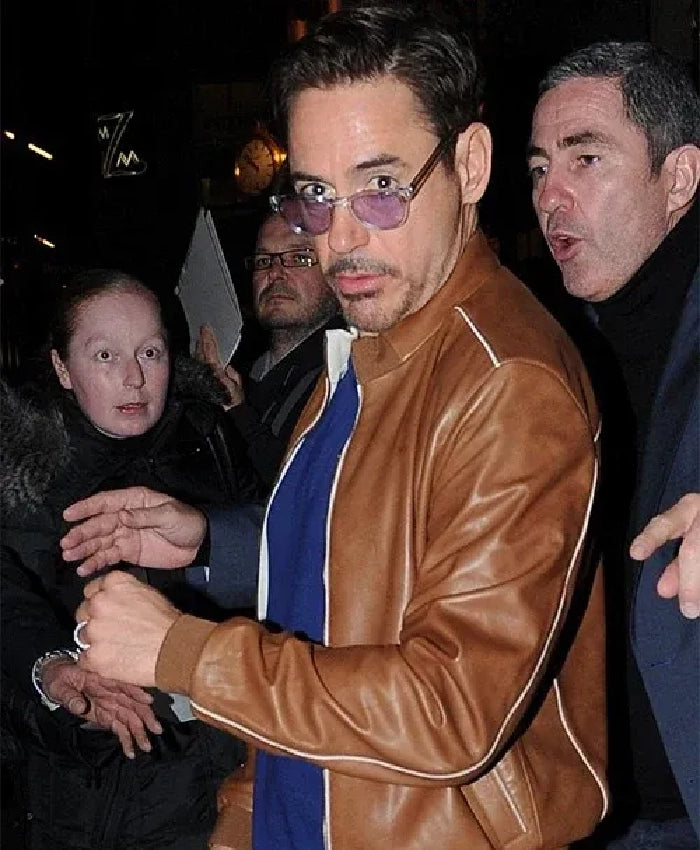 Robert Downey Jr. Inspired Celebrity Leather Jacket for Men