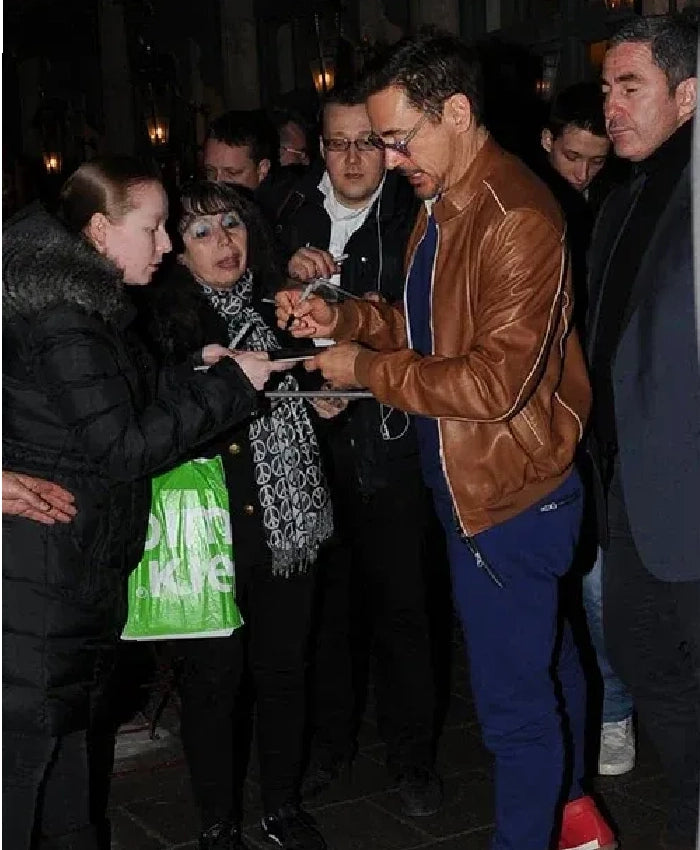 Robert Downey Jr. Inspired Celebrity Leather Jacket for Men