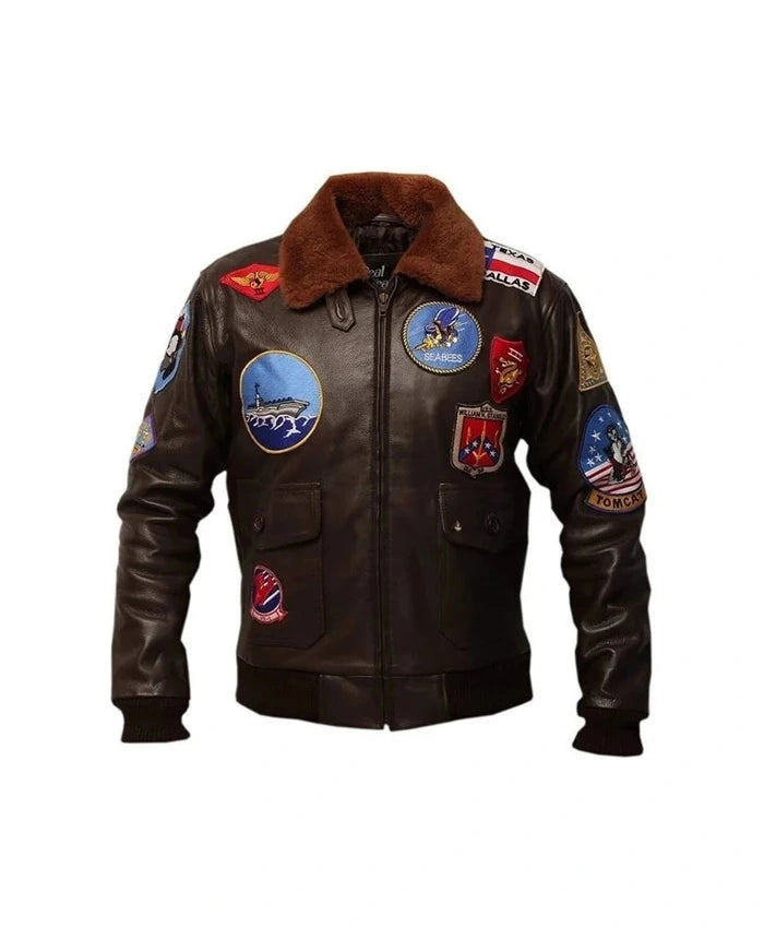 Shop Top Gun Tom Cruise Pete Maverick Pilot Flight Bomber Leather Jacket