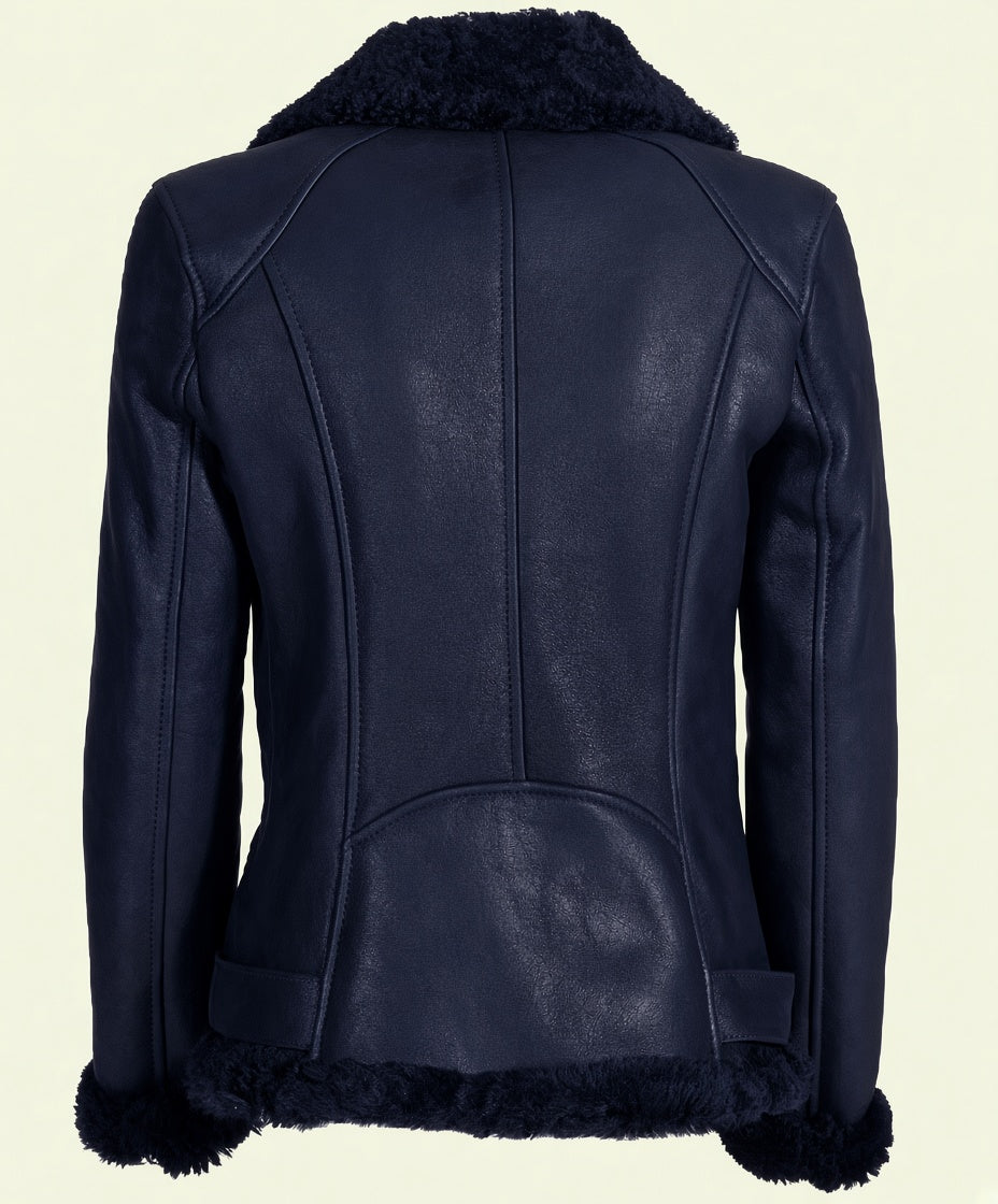 Edgy Biker Style with a Cozy Shearling Finish