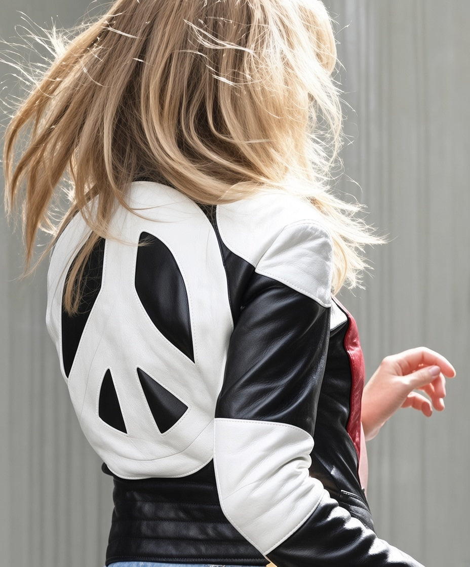 Kylie Minogue Inspired Red Heart Leather Jacket