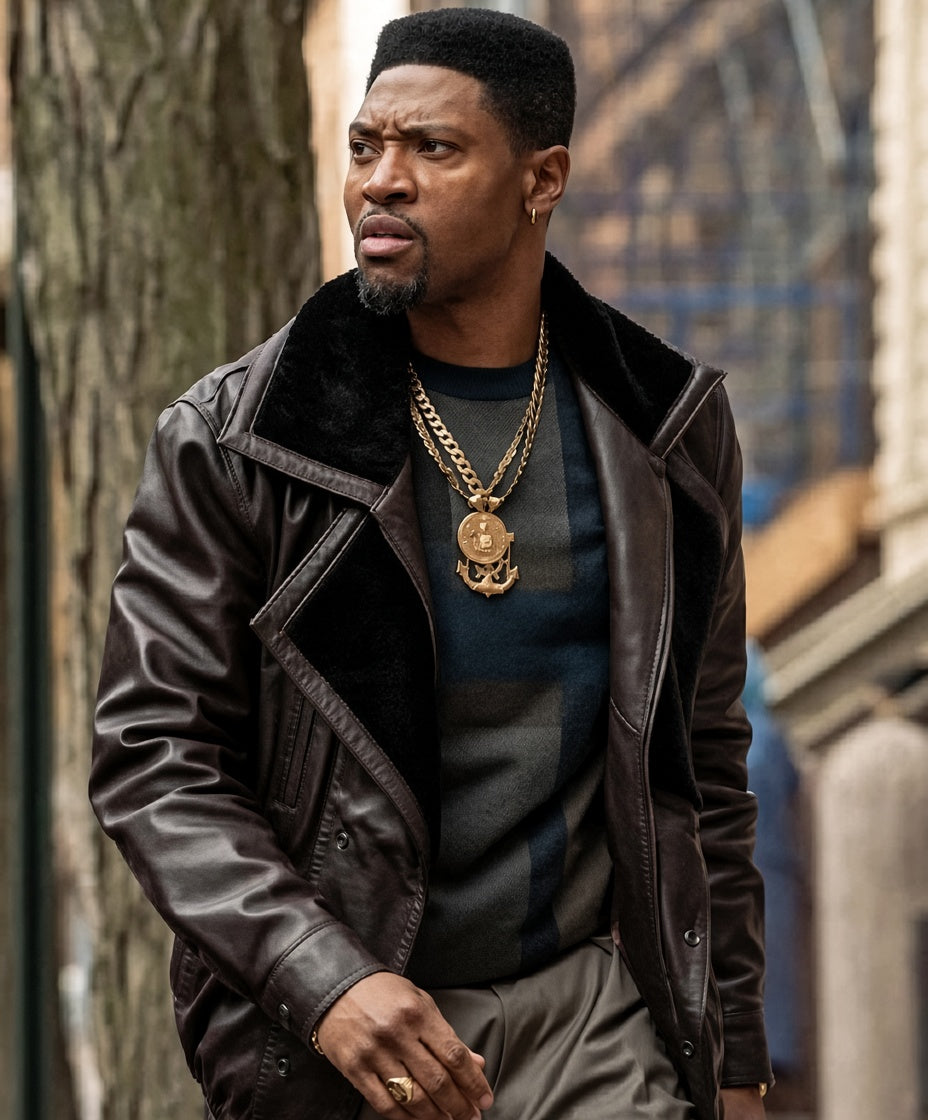 Shop Power Book III London Brown Leather Jacket